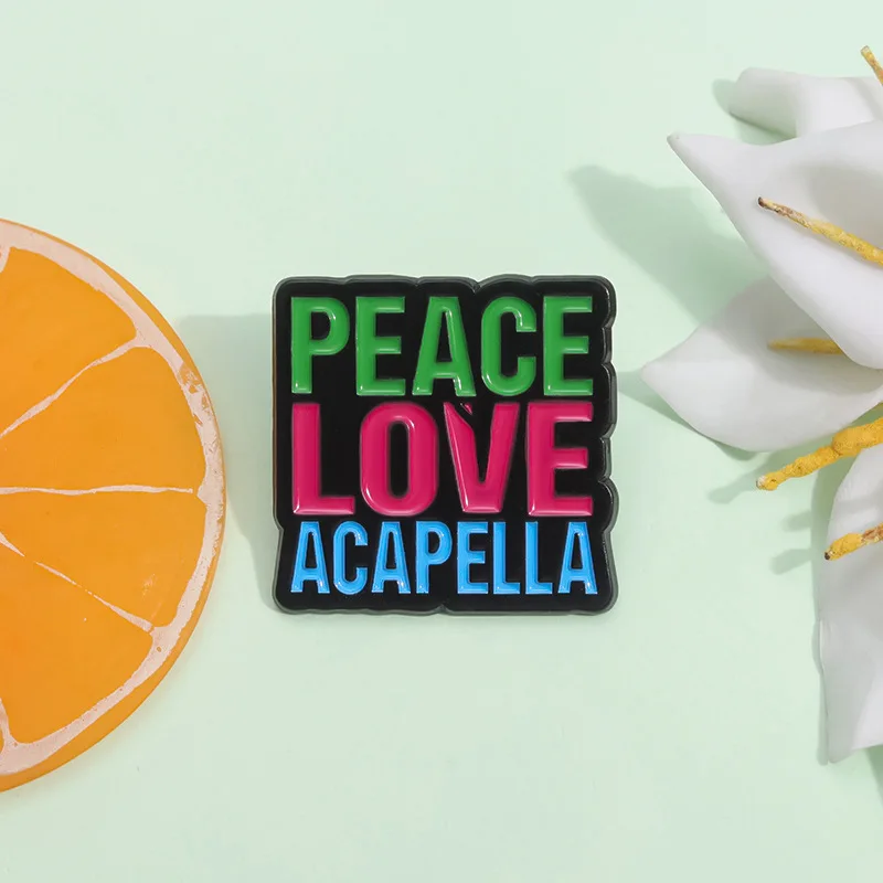 Peace Love Acapella Enamel Pins Pray For Love And Peace Decorative Lapel Badge Clothes Backpack Wholesale