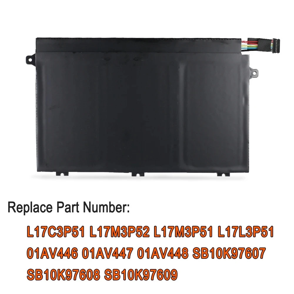 4050mAh Laptop Battery L17L3P51 For Lenovo ThinkPad E15 E480 E490 E495 E580 E585 E590 E595 Series 01AV445 L17M3P52 SB10K79606