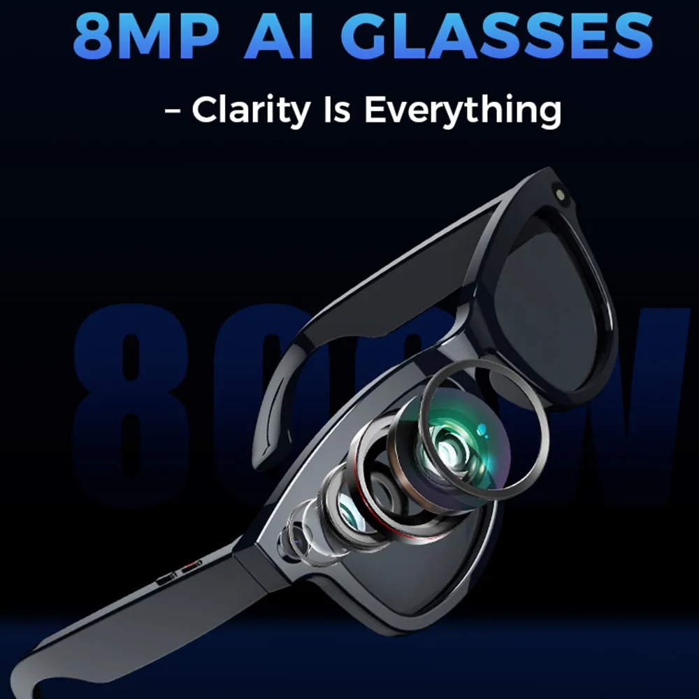 

Новые умные очки с искусственным интеллектом HD 1080P, поляризационные солнцезащитные очки, мини-камера, видеорегистратор, спортивный видеорегистратор, видеокамера наблюдения