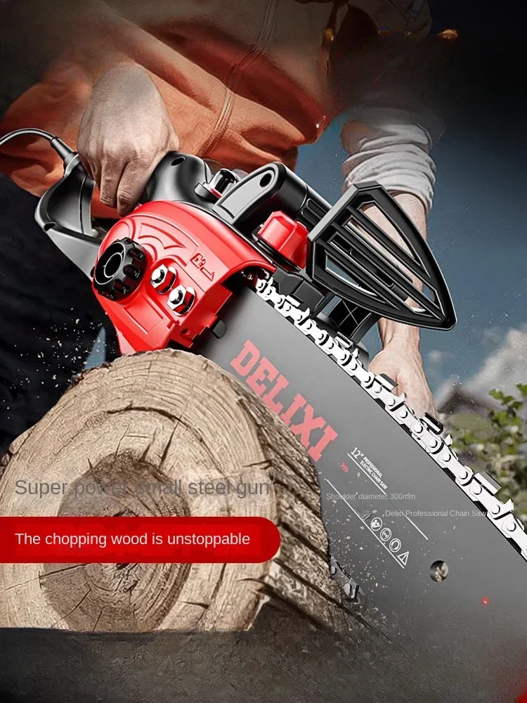 220V Powerful and Lightweight Portable Chainsaw for Home Use and Outdoor Cutting