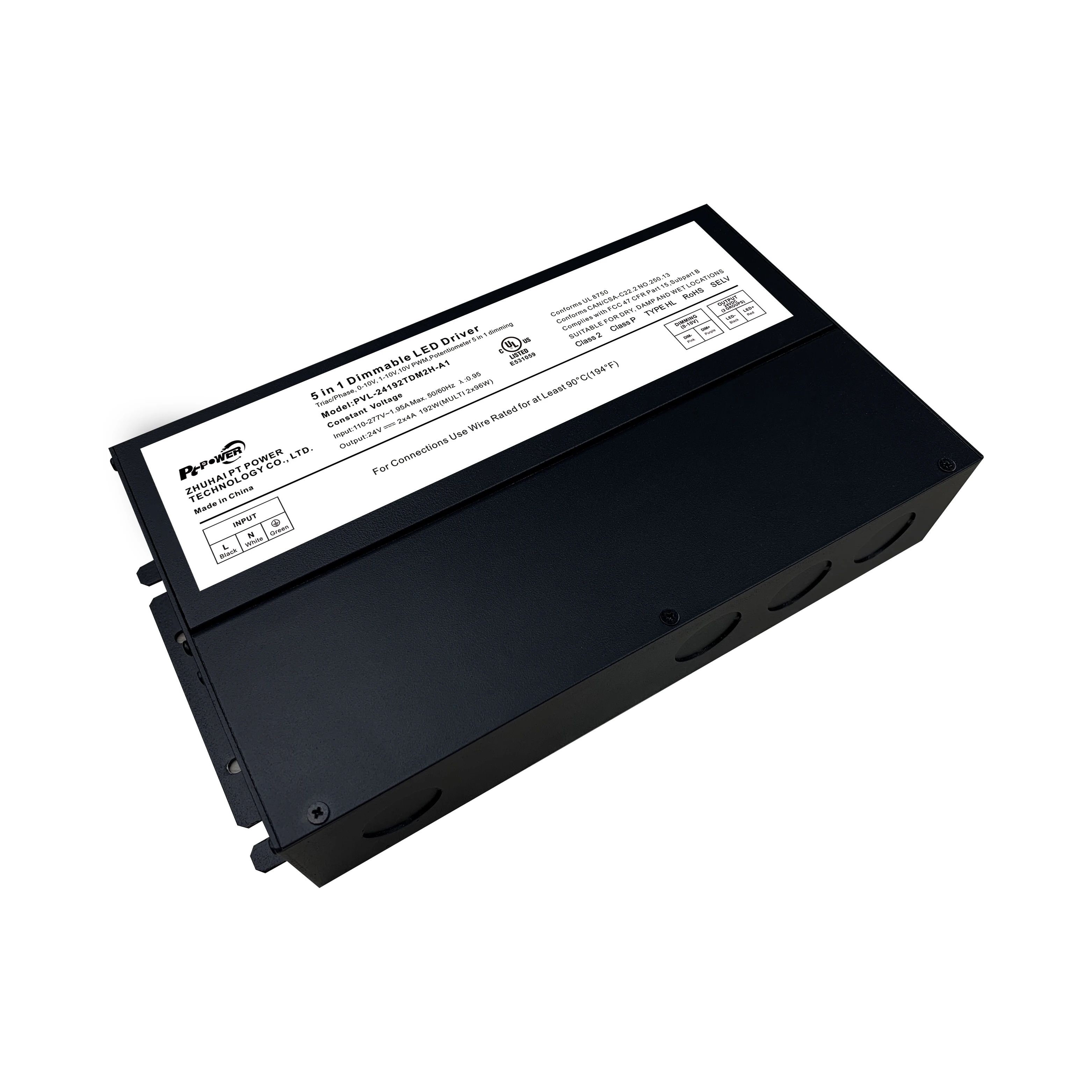 

Pt POWER Triac 0-10v 5 1 Dimmable LED Driver Waterproof Junction Box 24V 48V 192W Constant Voltage Power Supply AC-DC Energy