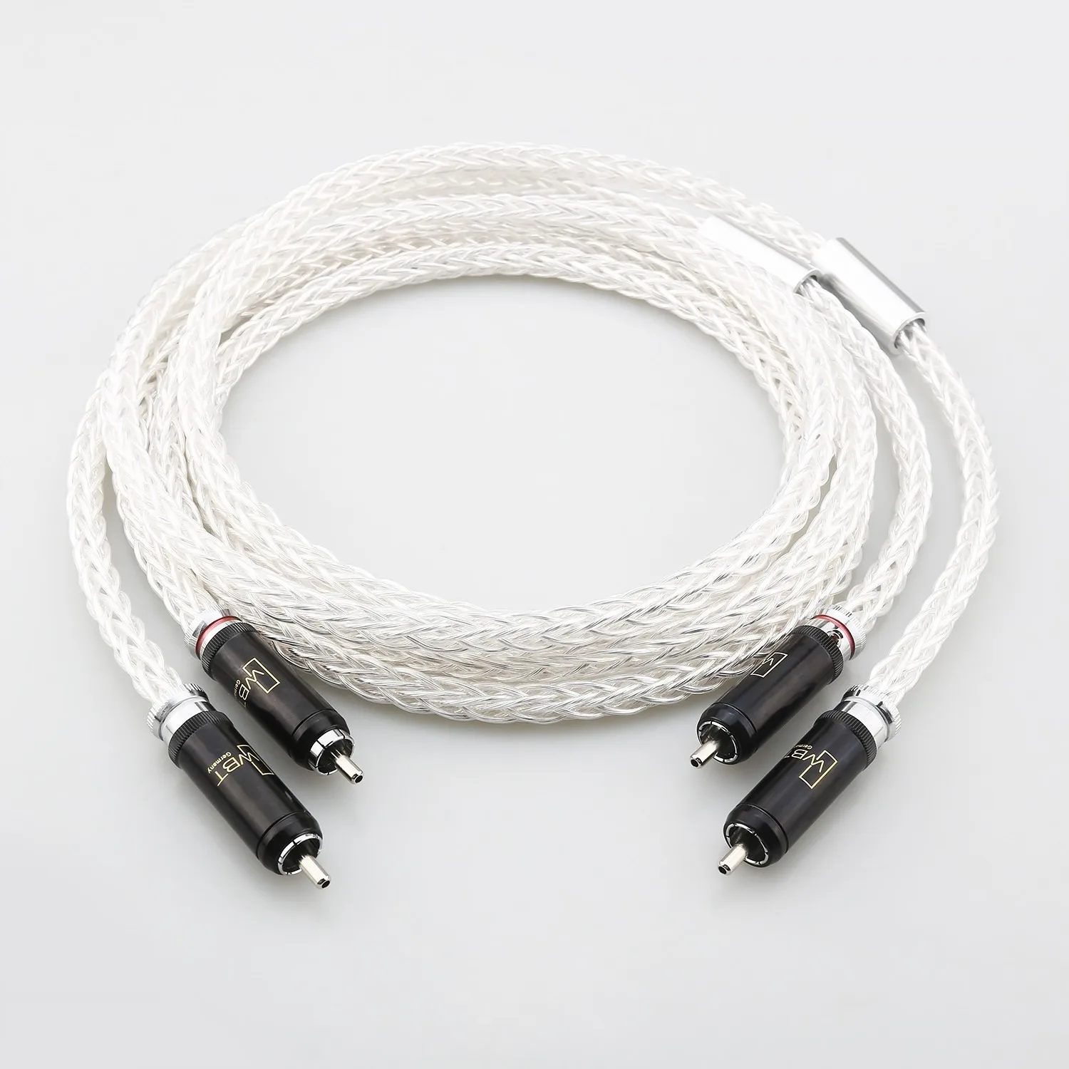 

HI-End 7N OCC Silver Plated Braided Twist Audiophile RCA interconnect cables 2RCA to 2RCA WBT Plug for Amplifier DAC TV Car