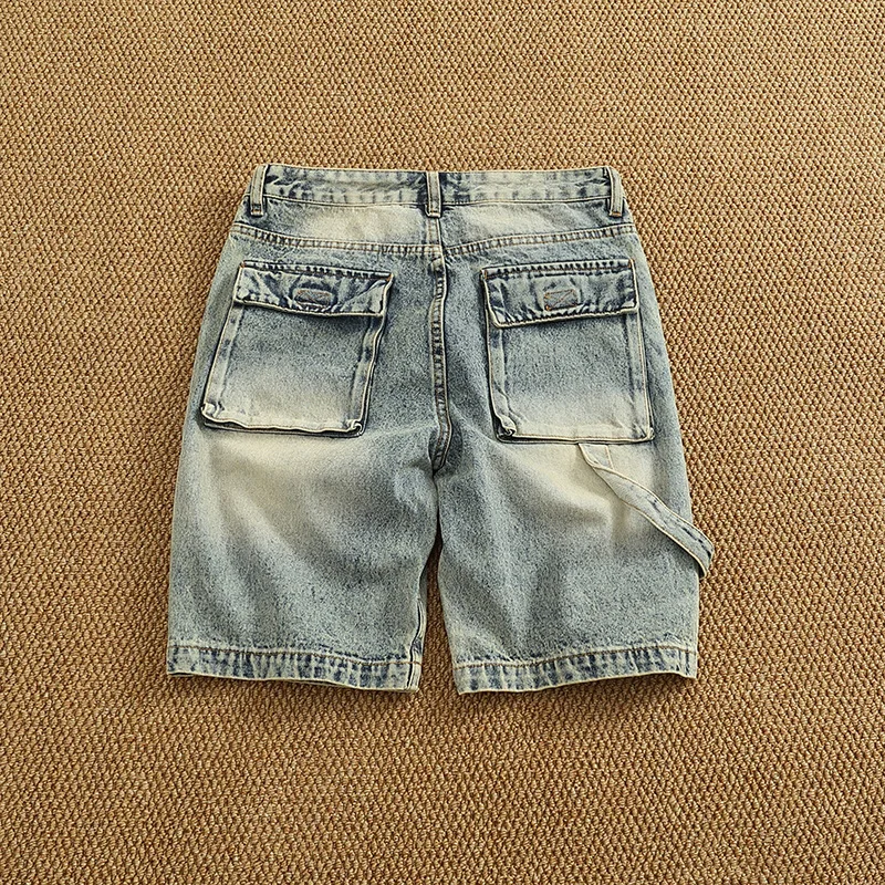 NOVEDAD DE VERANO 20225, pantalones vaqueros populares a la moda para hombre, moda de calle, pantalones holgados con múltiples bolsillos para ropa de trabajo