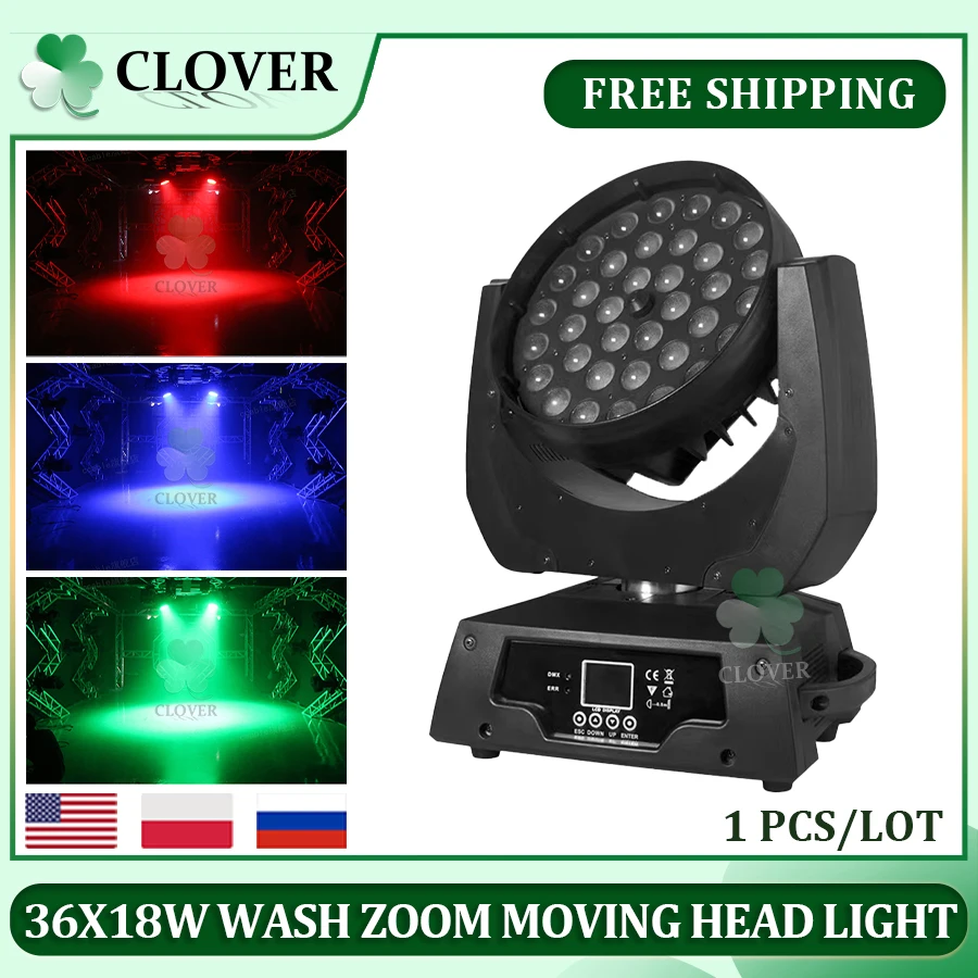 

0 Tax 1Pcs Led Zoom Wash 36x18w Rgbwauv 6in1 Moving Head Light Lyre Wash Zoom 36x12w Rgbw 4in1 Moving Head Wash Light DJ Disco