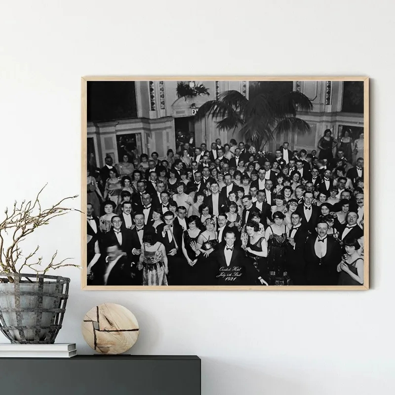 Classic Jack Nicholson Horror Movie Ending Party Group Photography Poster Canvas Painting Wall Art Pictures Home Decor