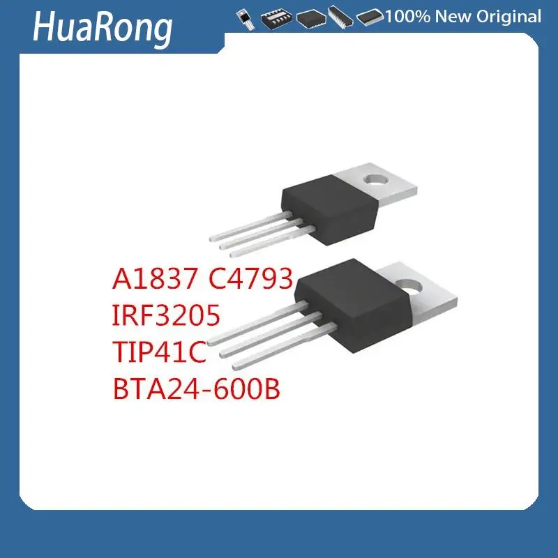 20 PÇS/LOTE A1837 C4793 IRF3205 55V 110A TIP41C TIP42C TlP41C TlP42C TIP41 TIP42 BTA24-600B BTA24 TO-220F