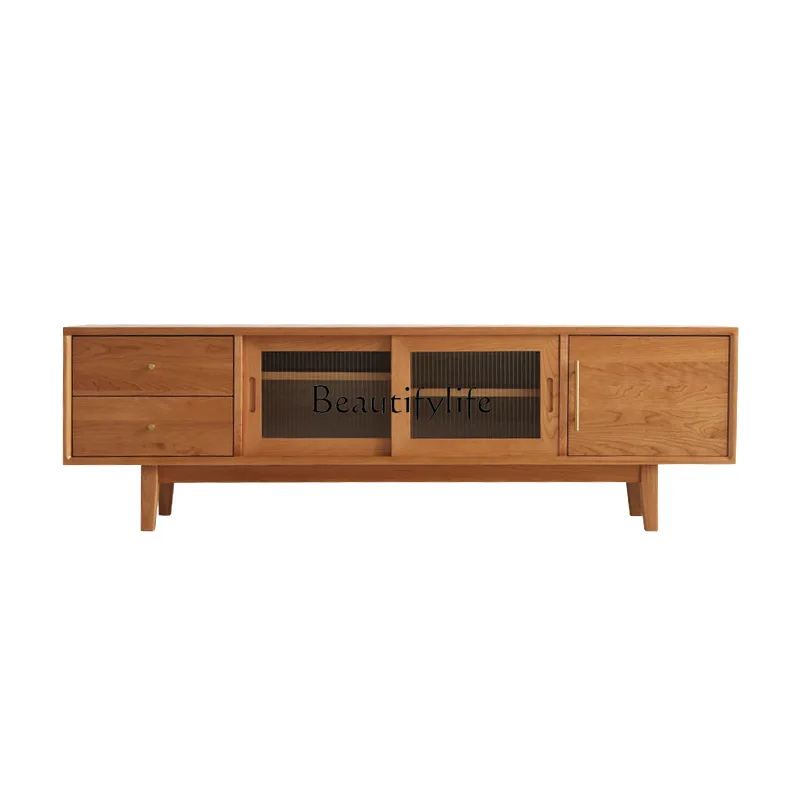 

Living Room Furniture Drawer Solid Wood Multifunctional TV Cabinet Lu Oak Ju Creative Nordic TV Cabinet