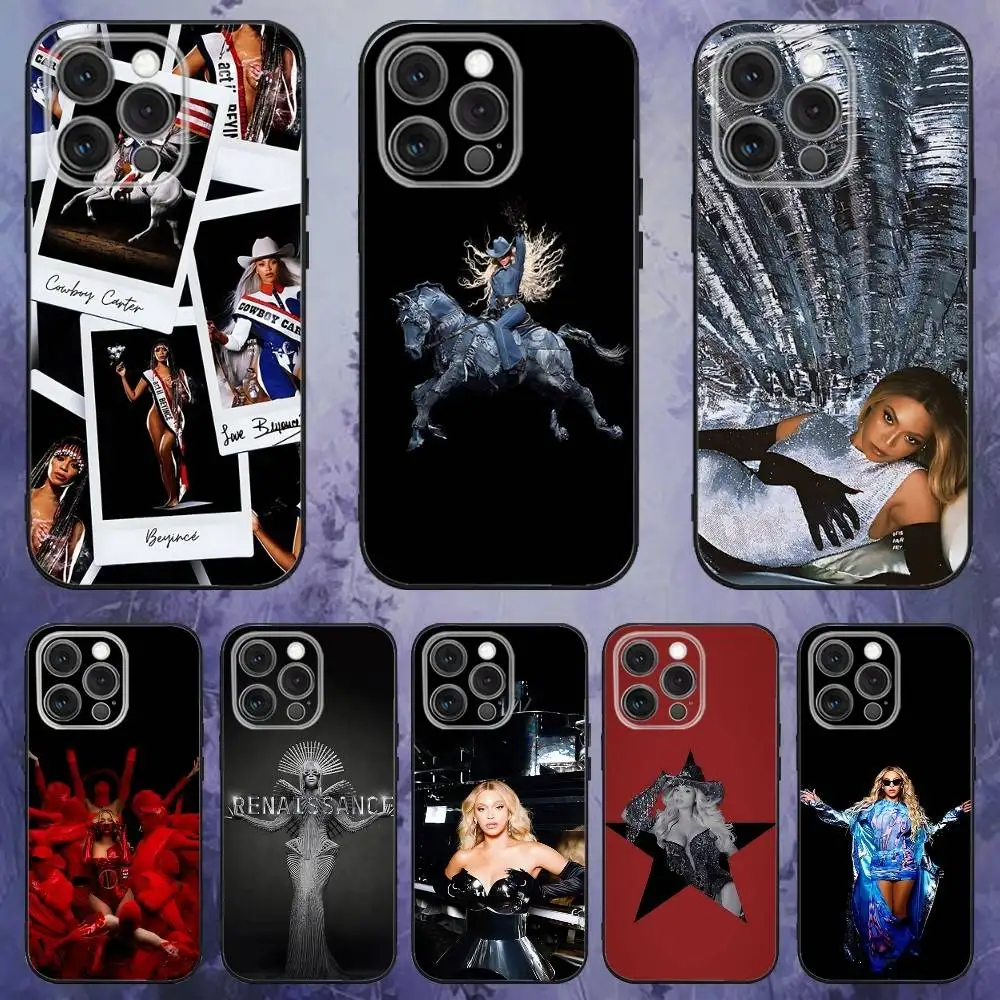 

Singer B-Beyonce Phone Case For iPhone 17,16,15,14,13,12,Pro,Max,Plus,E,SE4,Air,Mini Black Soft Box