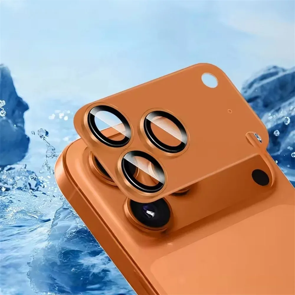 -Protezione per obiettivo fotocamera Armor per iPhone 17 Pro max 17pro Custodia in metallo Anello posteriore Copriobiettivo in vetro temperato per tappo iphone17pro