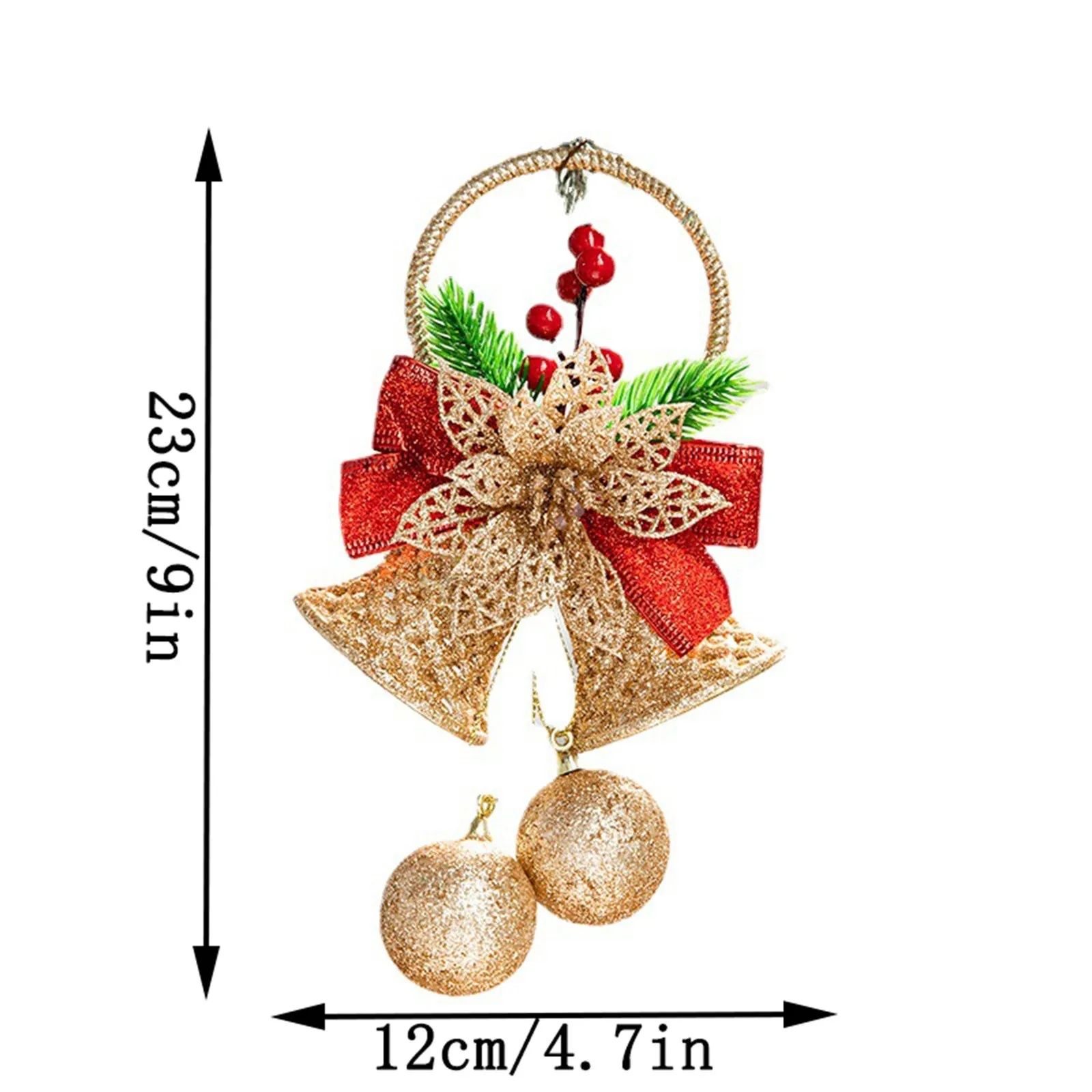 2024 New Christmas Tree Gold Plastic Dusting Pendant Christmas Decoration Props Ornament Ornament Christmas Charm