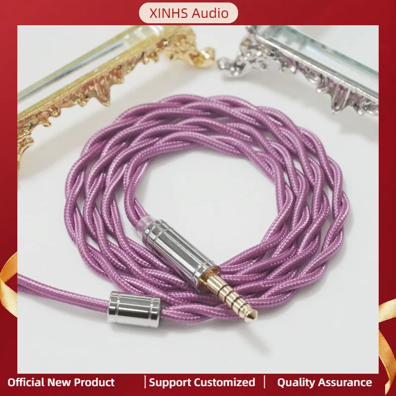 

XINHS X30 2-жильный фиолетовый 6N монокристаллический медный посеребренный кабель для обновления наушников 0,78 2-контактный/IE900/MMCX/QDC 2,5/3,5/4,4 мм
