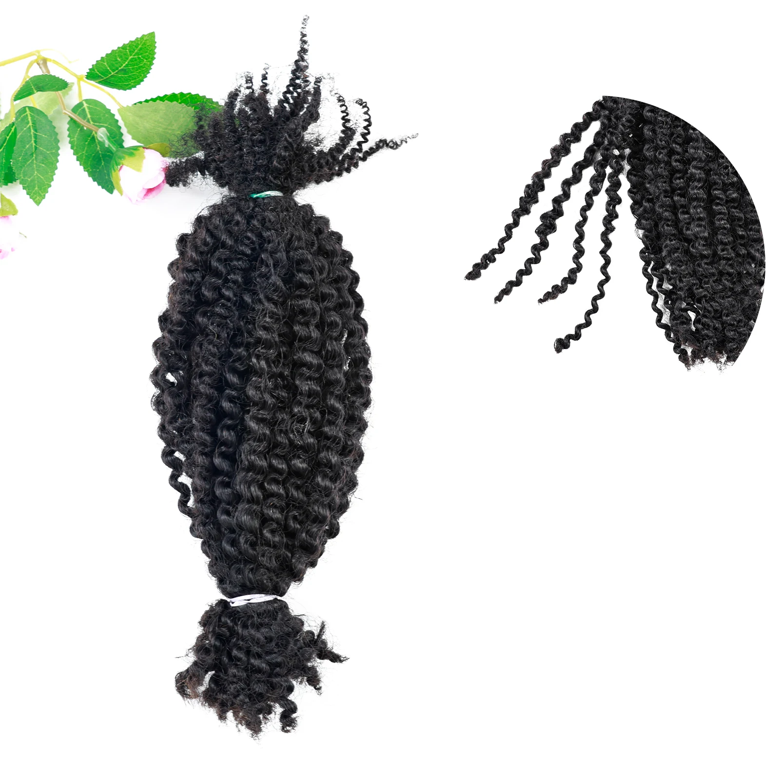 حزم شعر بشري أفرو غريب ناعمة عالية الجودة 4C نسيج نابض تويست سهل للضفائر الصغيرة وملحقات مايكرو لوكس