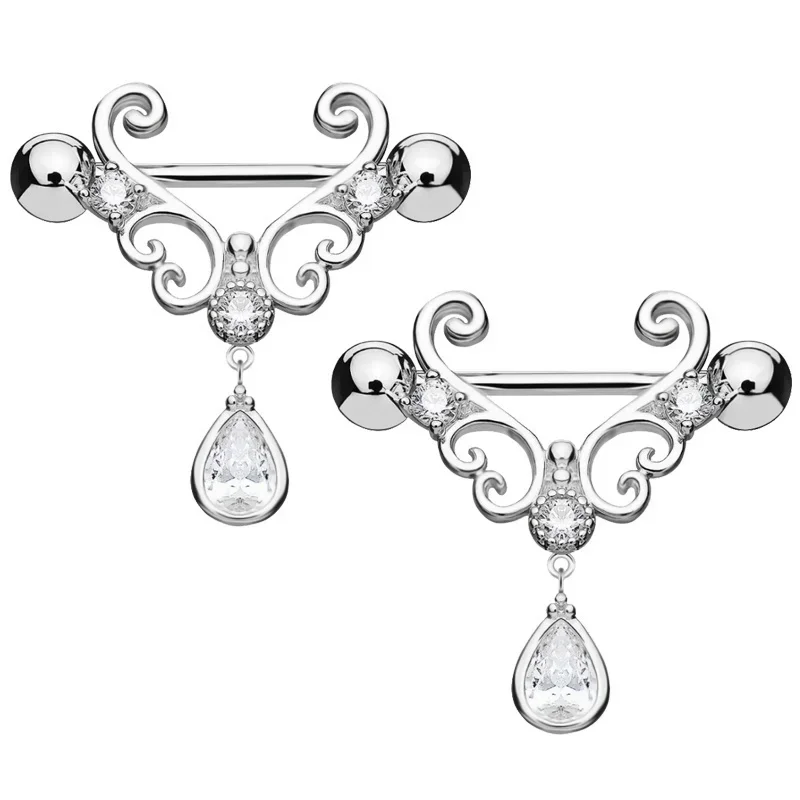 Delysia King Sexy Ladies Water Drop Punk Nipple Ring 2021 Fashion Crystal Piercing Jewelry image 5