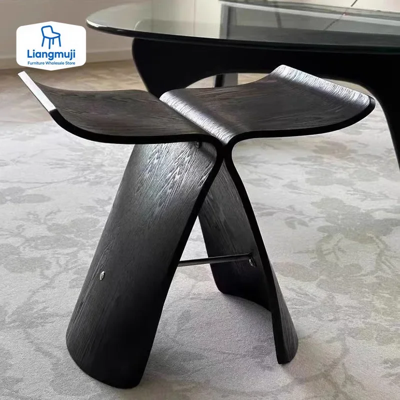

Ash Plywood Butterfly Stool Living Room Bedroom Wooden 4 Colors Natural/Black/Walnut Coffee Table Display Stools Home Furniture