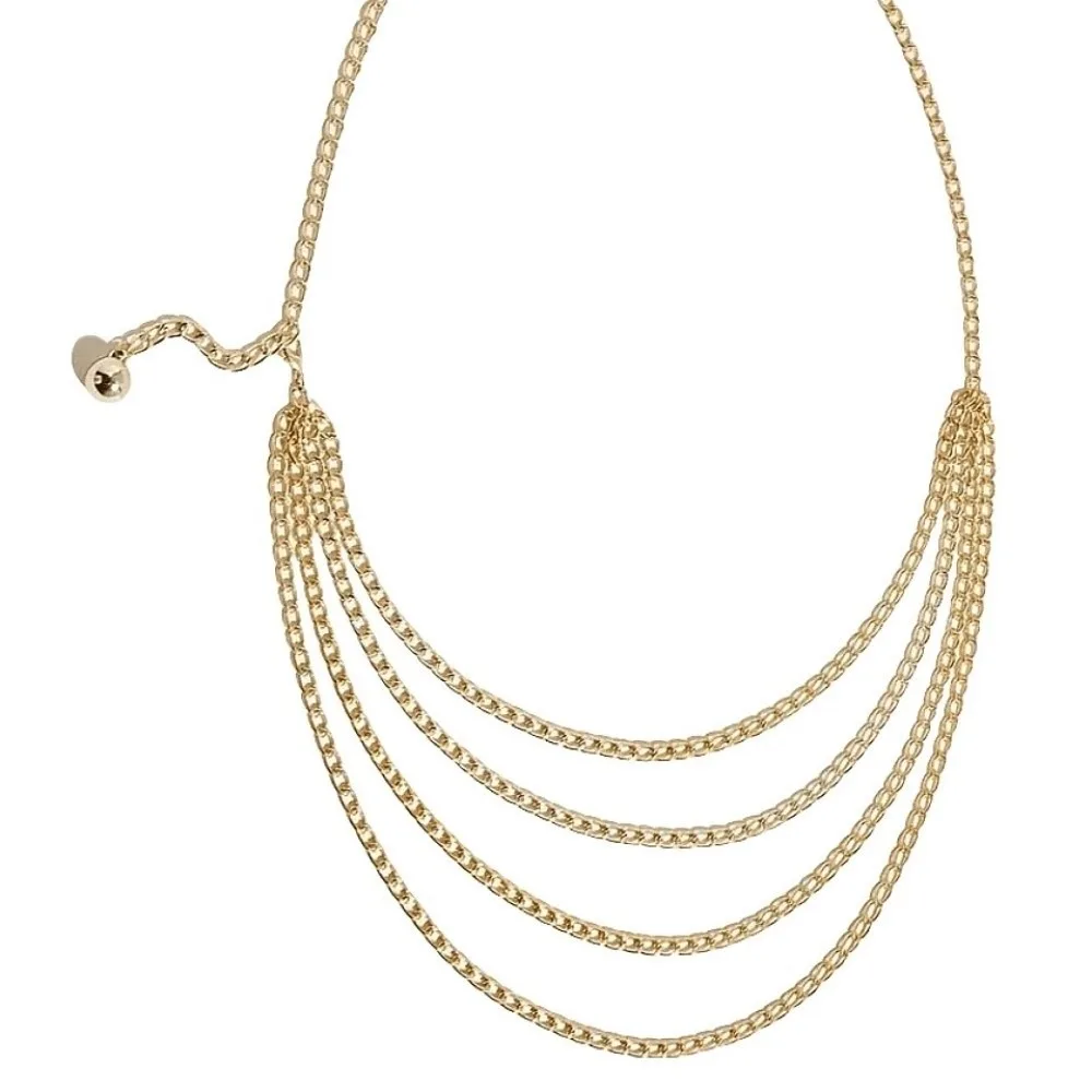 トレンディなヴィンテージ風レディースウエストチェーン、ゴールド・シルバーの多層ヒップホップウエストチェーン、メタルパンクジーンズチェーンベルト（女性用）