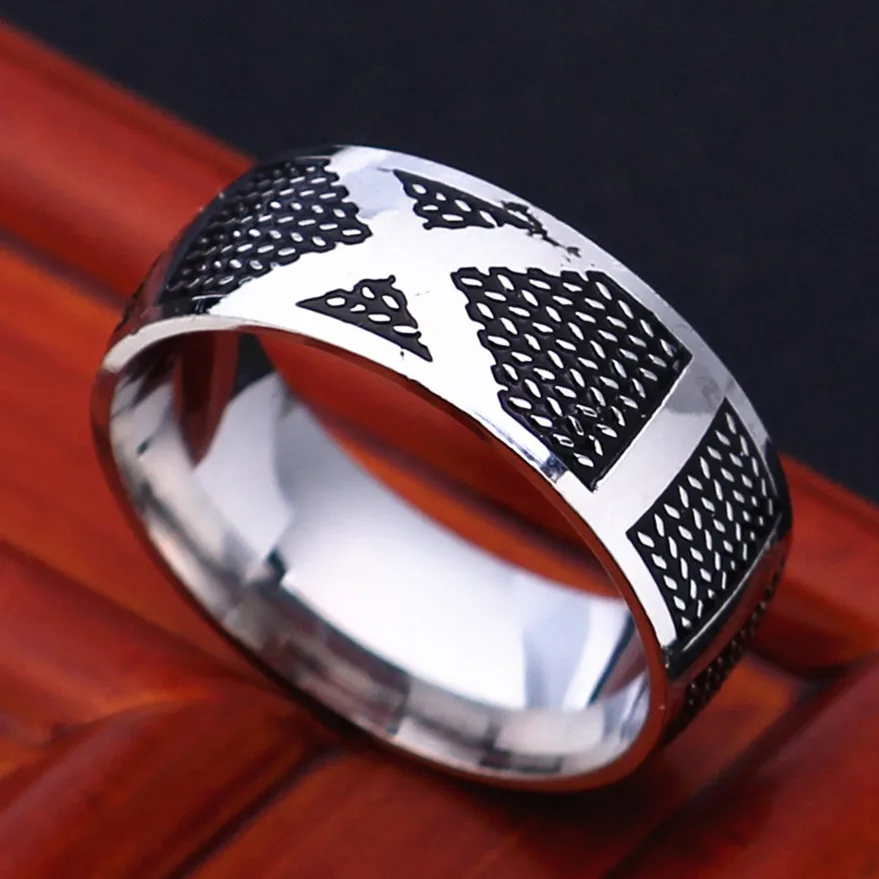 Anillo de acero inoxidable con letra X, anillo dominante Vintage para hombres, joyería de calle Punk de motorista vikingo que no se decolora