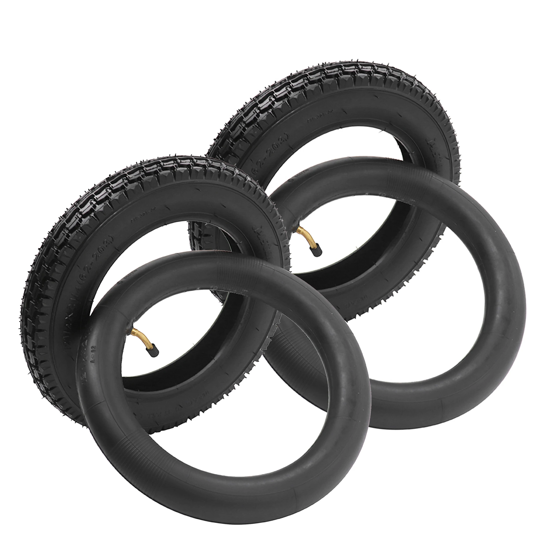 2 Set /2 pcs 12 1/2 x2 1/4 (62-203) Tire Inner Tube Set with Angled Valve Stem for Scooters Razor Pocket Mod, Currie, Schwinn