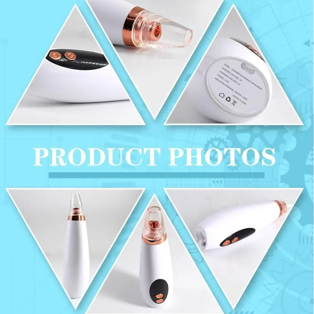 مزيل الرؤوس السوداء لمسام الوجه، مجموعة شفط الرؤوس السوداء القابلة لإعادة الشحن عبر USB مع 6 أنواع من أدوات العناية بتنظيف مسام الرأس #4