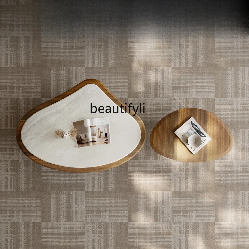 

Wabi Sansan special-shaped coffee table high-end marble art modern simple designer living room household small apartment