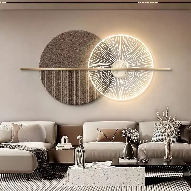 Modern Light Luxury Abstract Sandstone Wall Art, Sofa Background Painting for Living Room & Bedroom Decor