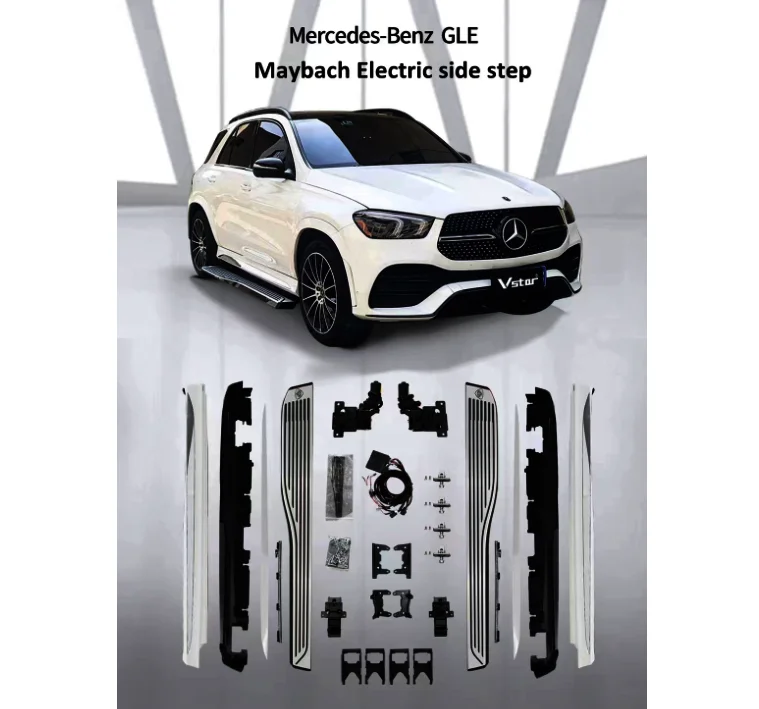 

Maybach Style Electric Running Board for Mercedes-Benz GLE W167 (2019+) - Automatic Retractable Side Steps with LED Lighting