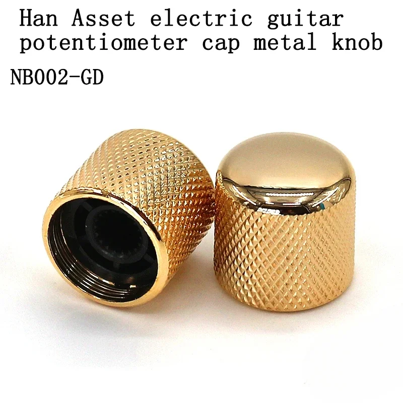 1PCS Han Asset Electric Guitar Electric Bass Potentiometer Gold Volume Sound Metal Knob Cap Bushing for Musical Instrument Parts