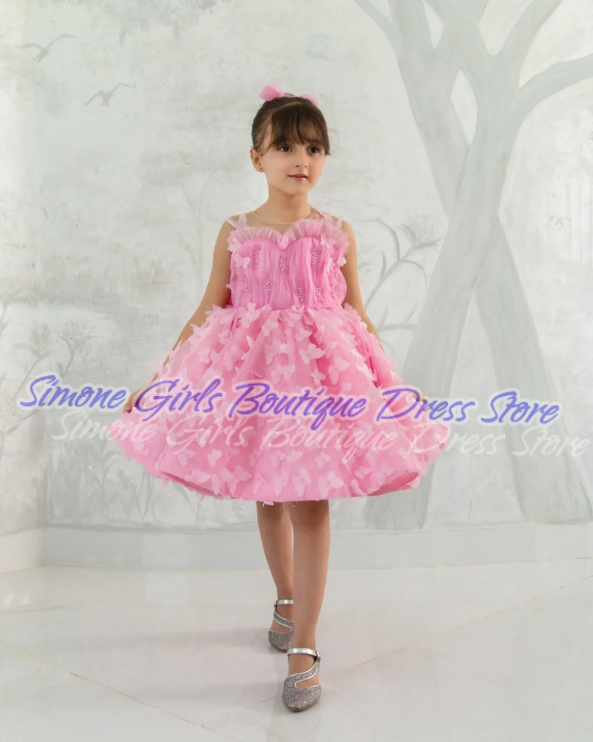 knee-length skirt Dreamy butterfly tutu skirt Flower Girl Dress for Birthday party Formal Receptions Dance Performances