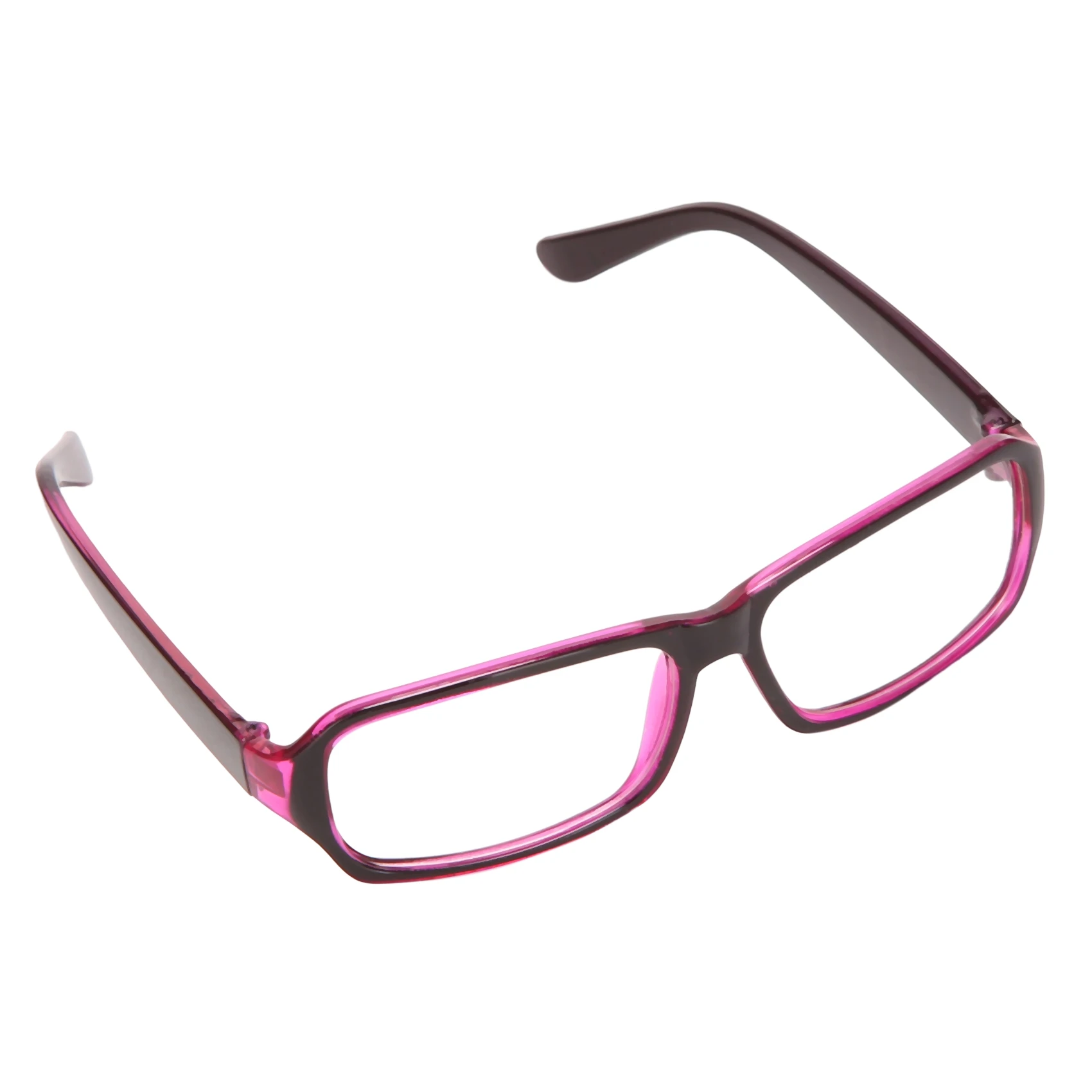 Plastic Full Rim Clear Lens Glasses Spectacles Black Purple for Women Man