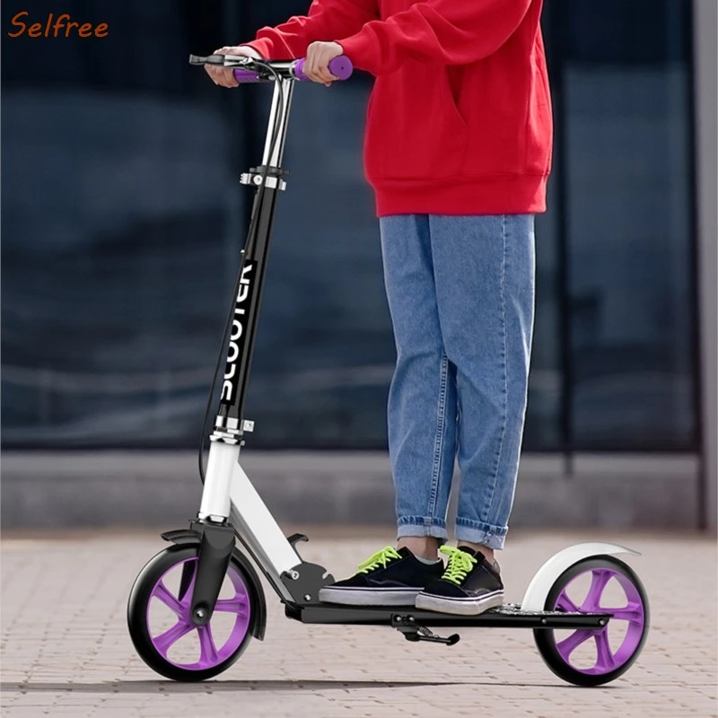 Selfree City Two-wheeled Walker Adult Scooter Big Kids Children Folding Double Brake Pedal Car Scooter  Patinete Drift News