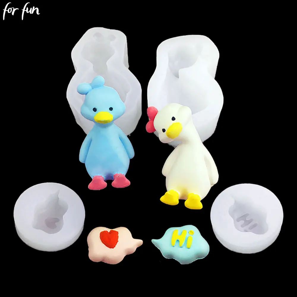 For Fun 3D Duck Gypsum Silicone Molds Resin Mold DIY Car Air Outlet Aromatherapy Clay Mold Flipping Sugar Cake Decoration Mold