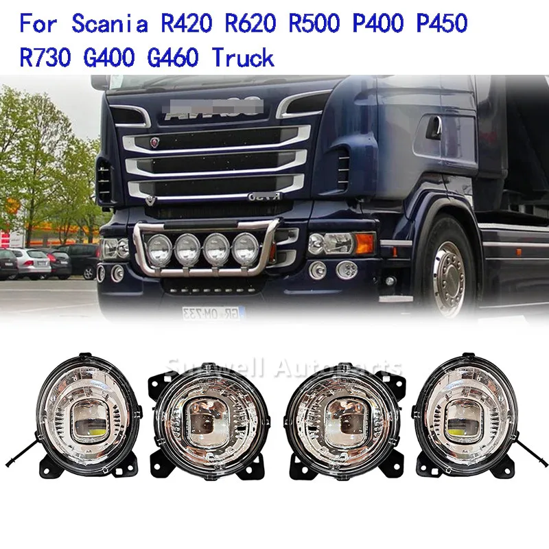 

4 Pcs Two Led Inner And Two Led Outer Fog Lamp Fits For Scania 5 / 6 Series Front Spot & Fog Lamps LH & RH - (4x Lamps)