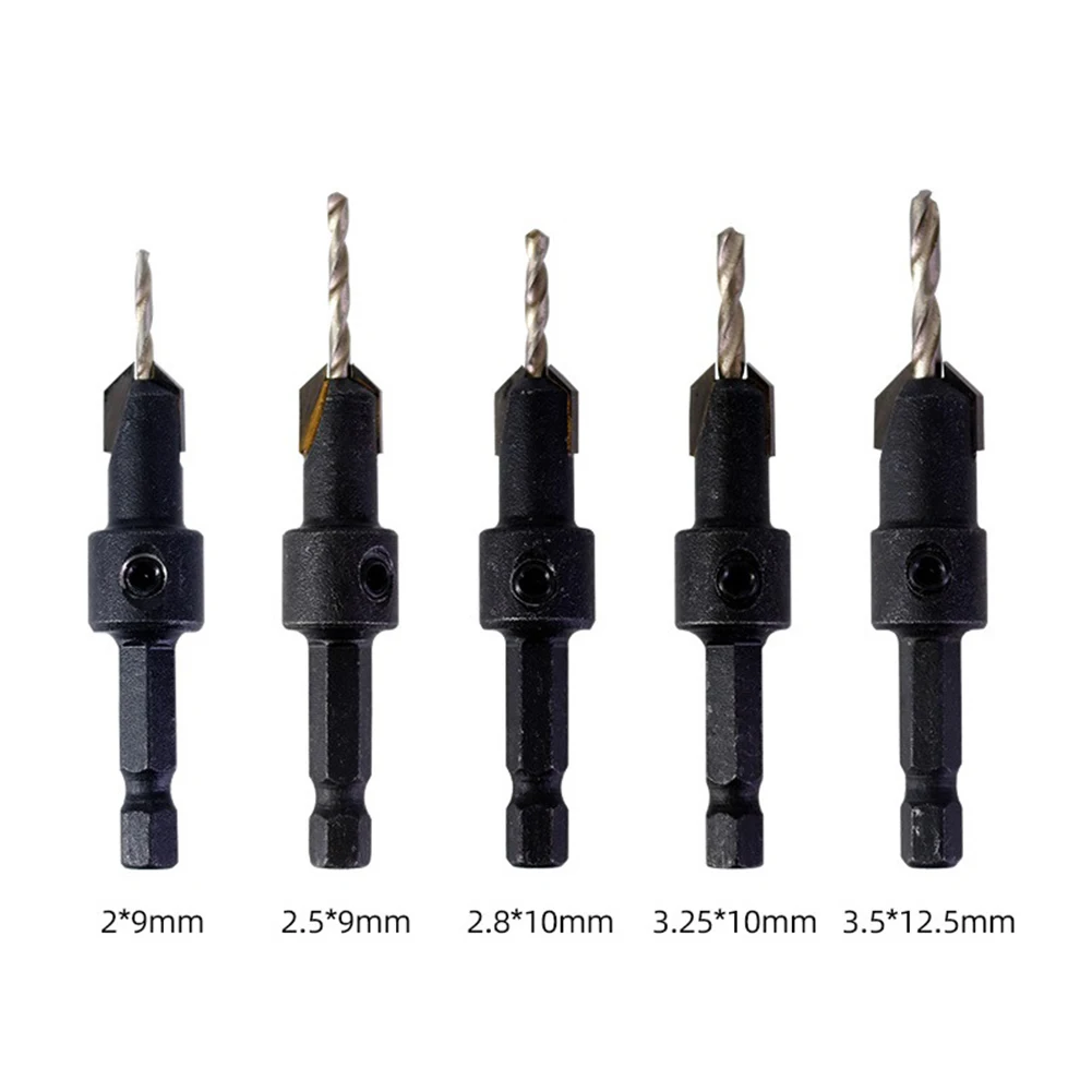 1Pc Salad Step Countersink Drill Bit Hex Shank 6.35mm Hex Shank For Woodworking Carpentry Hole Punching Power Tools Accessories