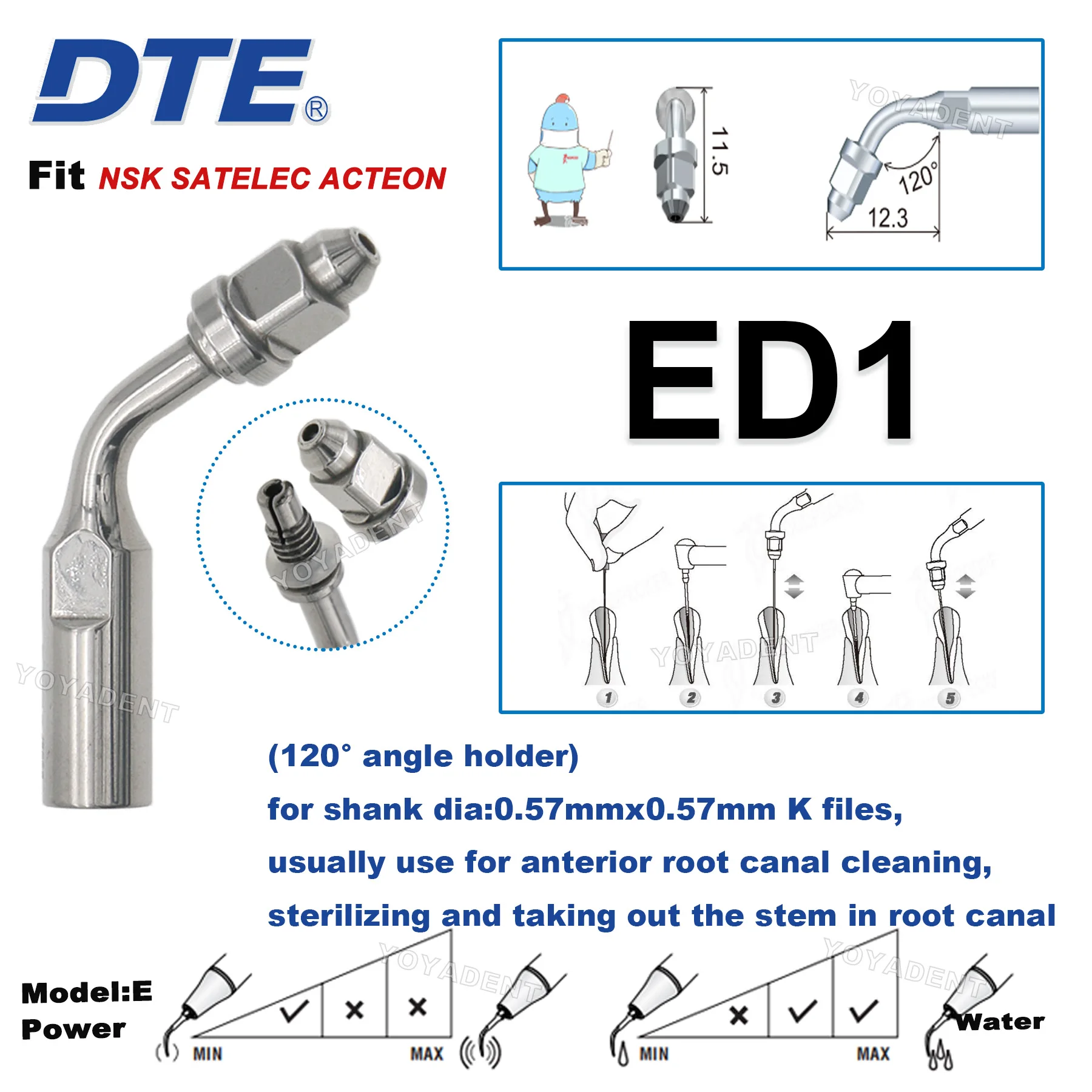 

Woodpecker DTE Dental Endo Tips Ultrasonic Scaler Tips Root Canal Treatment Fit NSK SATELEC Scaler Handpiece Dentistry Product