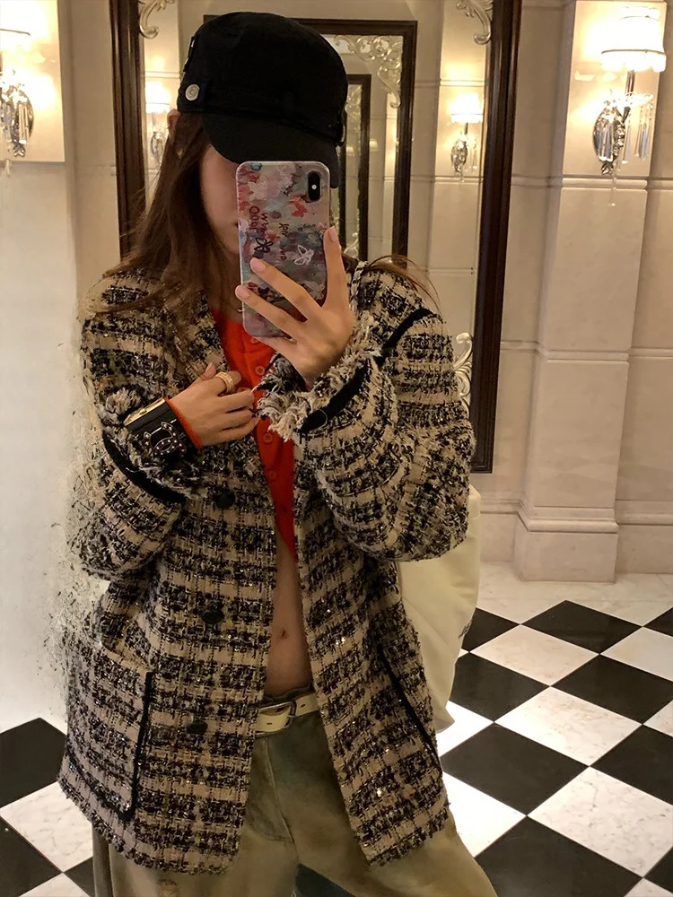 

Ranwear Classic Outfit Handmade Tassel Small Fraance Sle Coat Private Collection Thiened Knitted Polyester Blend Jaet