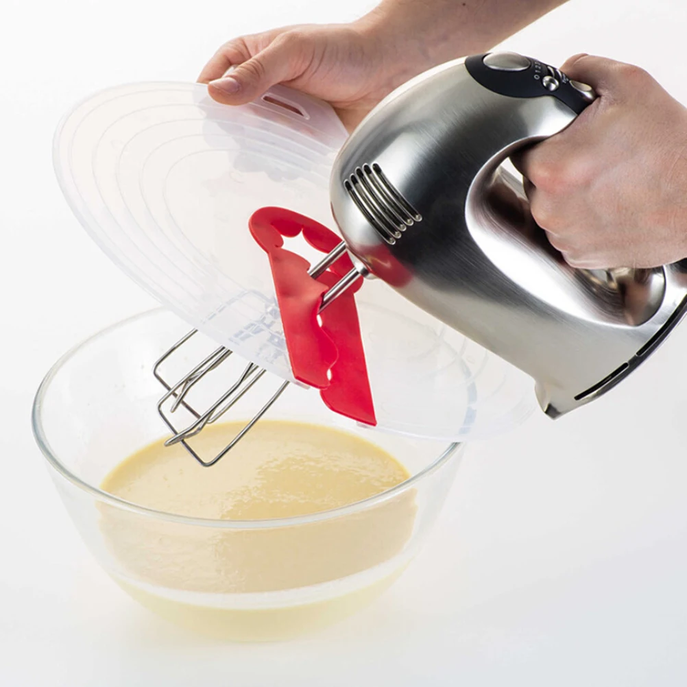 

Anti-Splash Cover For Egg Basin Baking Guard Lid Butter Cream Protection Reusable Kitchen Tool Transparent Red