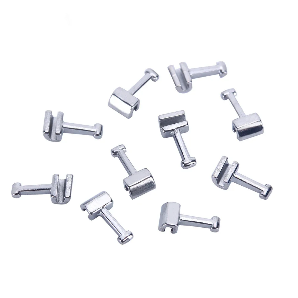 Ferramentas odontológicas ortodônticas, crimpável Hook Stoper, longo, curto, tipo Stop, materiais metálicos, odontologia, 10 pcs por saco