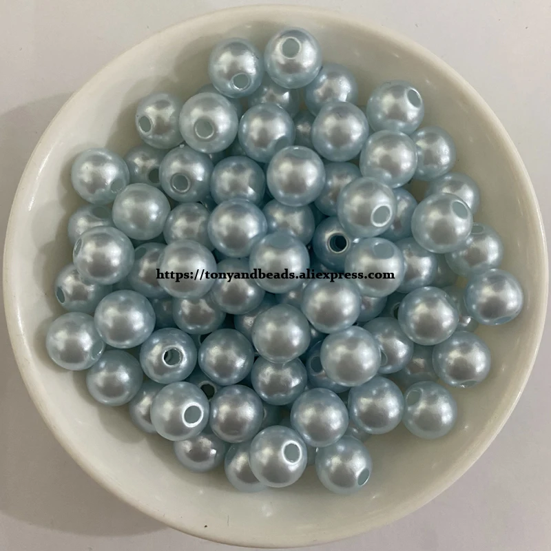 Acryl-Imitationsperlen, runde Kugel-Abstandsperlen, 4, 6, 8, 10, 12 mm, wählen Sie Größe und Farbe für die Schmuckherstellung, DIY, Lochgröße 1,5 mm – Detail 17