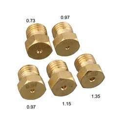 5 STKS Gasmondstukken Gaskookplaat Conversiekit Messing Materiaal Hoogte 9 mm Meerdere mondstukmaten Compatibel met aardgas