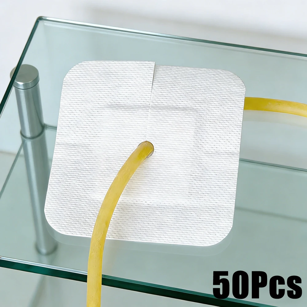 

50 шт. медицинских стерильных пластырей для дренажных трубок с отверстием для фиксации мочевого катетера при пункции почек