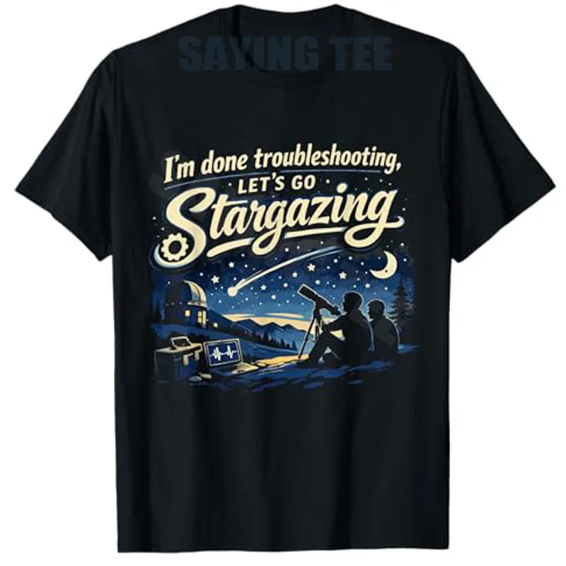Lustiges Ingenieur-Trouble-Shooter-T-Shirt mit Sternenbeobachtungs-Meme, Y2K-Kunstwerk, Astronomie-Grafik, Spruch-T-Shirt, Weltraumforschung, Neuheits-Outfit – Detail 3