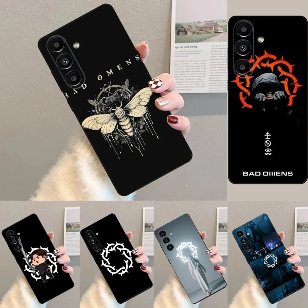 bad O-omens  Phone Case For Samsung S24,23,22,30,21,10,9,Ultra,Plus,Lite,FE,Soft Silicone Black Cover