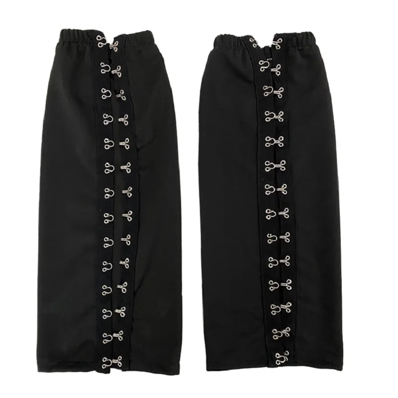 Women Black Punk Socks Street Chinese Buckle Slit Slim Leg Warmers Harajuku Casual Hosiery Gothic Accessories 2025 Spring Sumer
