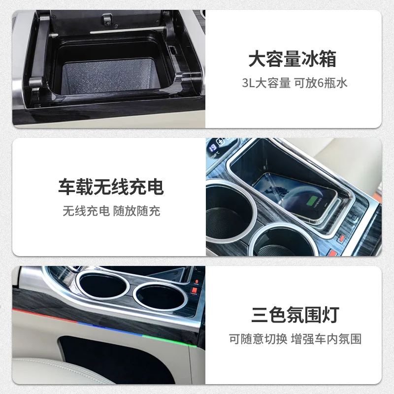 YLA Luxury Leather Car Center Console Armrest Storage Box with Rotatable Design and USB Charger for V260 W447 Vclass Vito