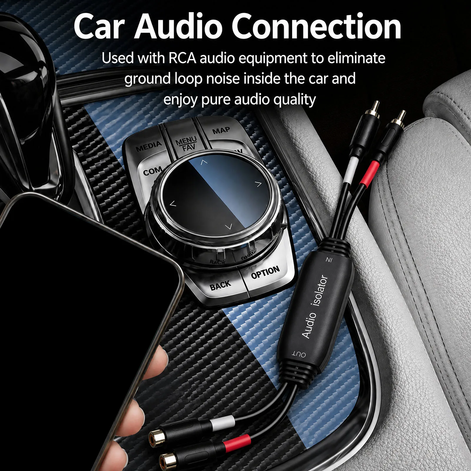 2 Channel Ground Filter Noise Isolator RCA Connectors Audio Hum Eliminator Plug and Play for Home Cars Retro Using