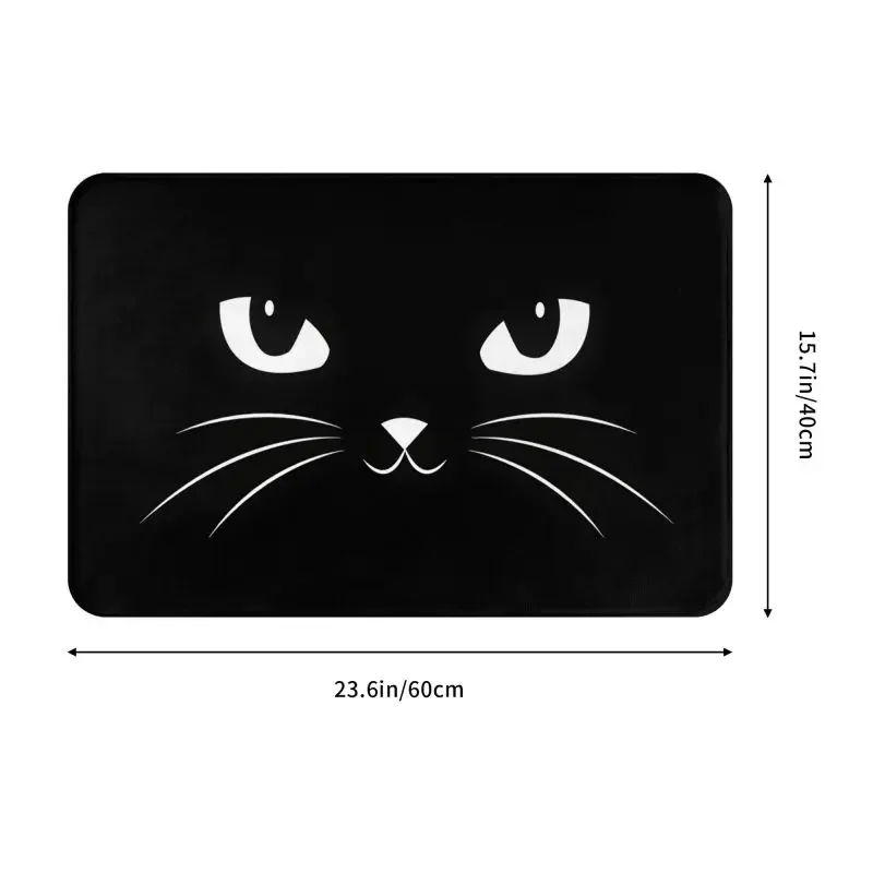 Tappetino per zerbino gatto nero cartone animato personalizzato tappetino antiscivolo per bagno cucina soggiorno tappeto 40*60cm