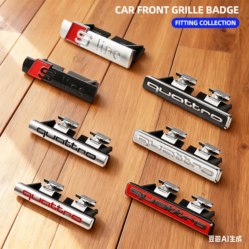 /سيارة الجبهة مصبغة شارة الجسم الجذع لاصقة تزيين السيارات QUATTRO شعار اكسسوارات لأودي S A3 A4 B8 8P 8V A6 C7 A5 Q5 B7 B