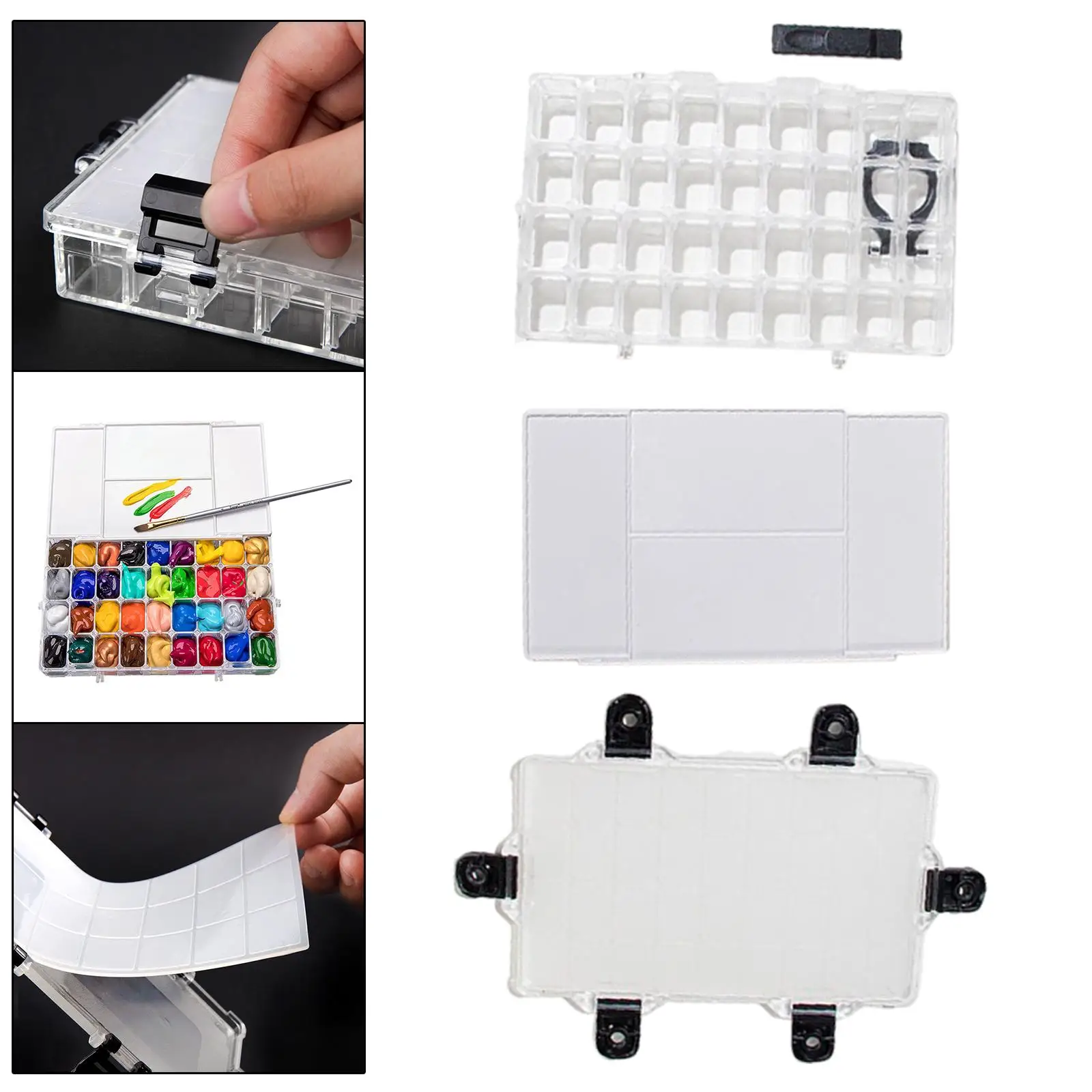 

Portable Watercolor Palette Storage Box Oil Paint Case Organizer for Kids