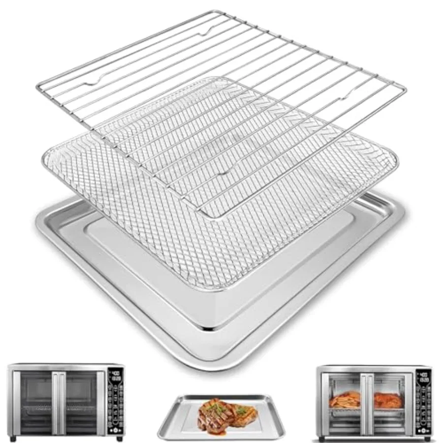 

Toaster Oven Replacement Parts Accessories for Gourmia GTF7655 GTF7350 GTF7460, 3 IN 1 Tray Basket Rack Kit for Gourmia Digital