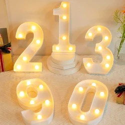 21cm Warm Light Up Mini Figure LED Night Lamp Number 0-9 Frame Digital Marquee Sign Wedding Birthday Christmas Decorations 2023