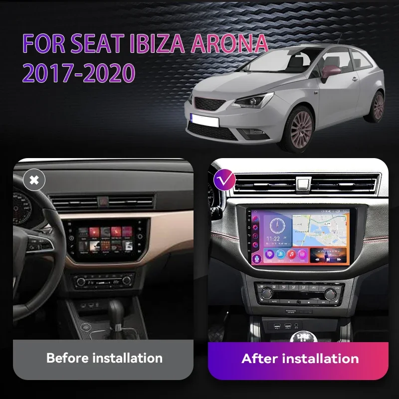 9'' Android 12 Car Gps Navigation Multimedia Player For Seat Ibiza Arona 2017 2018 2019 2020 Voice Control Carplay Auto RDS WIFI